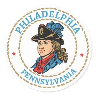 Philadelphia Pennsylvania Colonial Classic Round Sticker