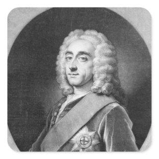 Philip Dormer Stanhope, engraved by John Simon Square Sticker