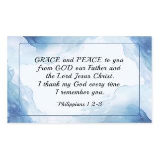 Philippians 1:2-3 Grace and Peace to You, Bible Rectangular Sticker