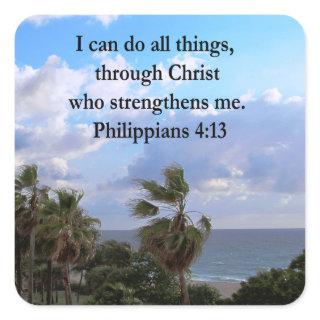 PHILIPPIANS 4:13 PRAYER SQUARE STICKER