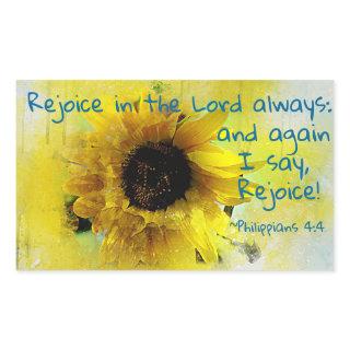 Philippians 4:4 Rejoice in the Lord Always! Bible Rectangular Sticker