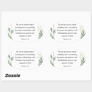 Philippians 4:6, Bible Verse Oval Sticker