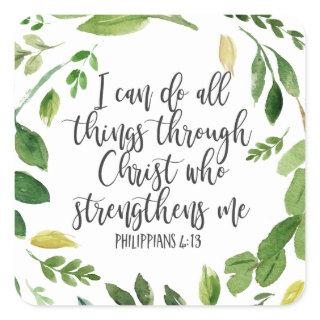 Philippians Bible Scripture verse Inspirational Square Sticker