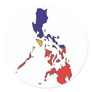 Philippines flag map classic round sticker