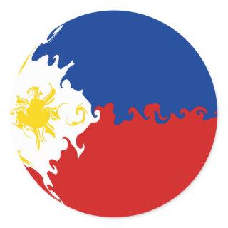Philippines Gnarly Flag Classic Round Sticker