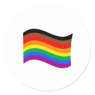 Philly Rainbow Pride Waving Flag Classic Round Sticker
