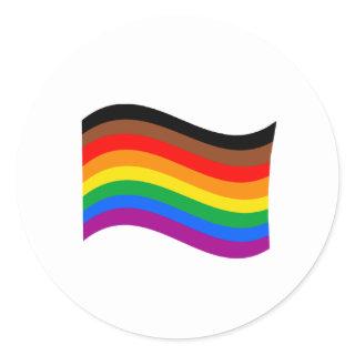 Philly Rainbow Pride Waving Flag Classic Round Sticker