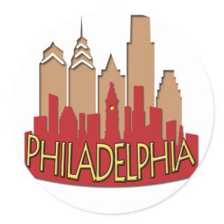 Philly Skyline newwave hot Classic Round Sticker