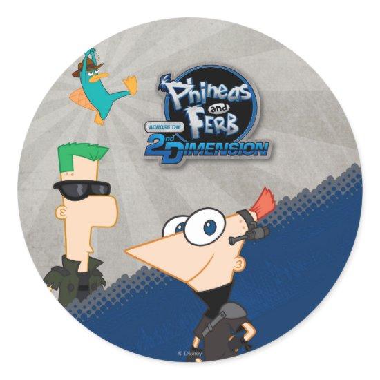 Phineas and Ferb - 2D Classic Round Sticker