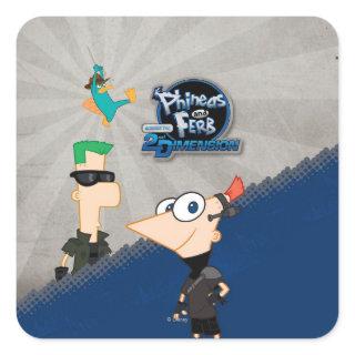 Phineas and Ferb - 2D Square Sticker