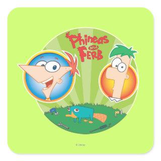 Phineas and Ferb Square Sticker