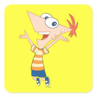 Phineas Jumping Square Sticker