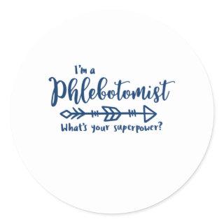 Phlebotomist, phlebotomy, lab tech classic round sticker