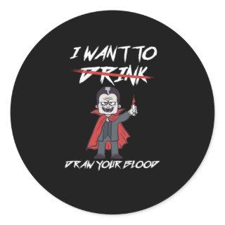 Phlebotomist Phlebotomy Vampire Blood Syringe Gift Classic Round Sticker