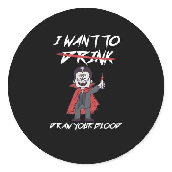 Phlebotomist Phlebotomy Vampire Blood Syringe Gift Classic Round Sticker
