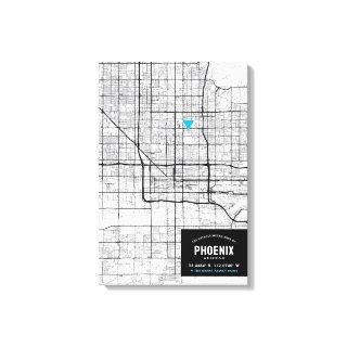 Phoenix, Arizona City Map + Mark Your Location Canvas Print