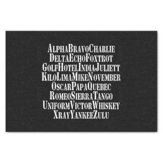 PHONETIC ALPHABET / CODE WORDS TISSUE PAPER