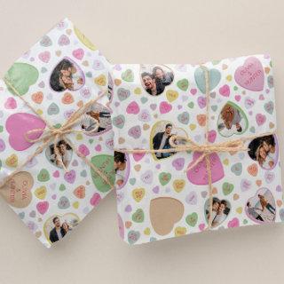 Photo Candy Heart Valentine's Day Gift Wrap