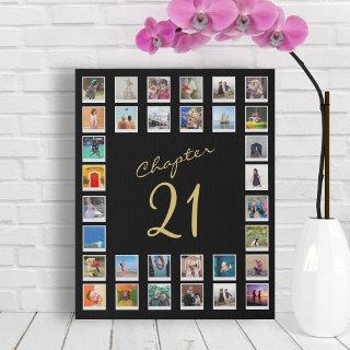 Photo Collage 21st Birthday Chapter 21 Faux Canvas Print