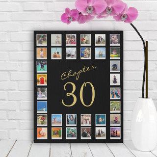 Photo Collage 30th Birthday Chapter 30 Faux Canvas Print