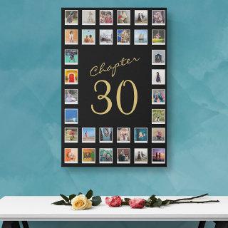 Photo Collage 30th Birthday Chapter 30 Large Faux Canvas Print