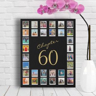 Photo Collage 60th Birthday Chapter 60 Family Faux Canvas Print
