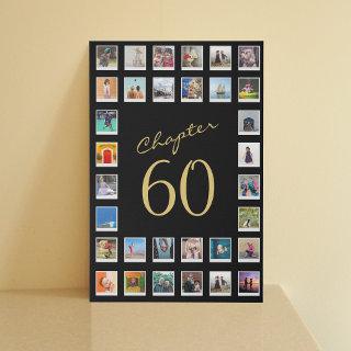 Photo Collage 60th Birthday Chapter 60 Large Faux  Faux Canvas Print
