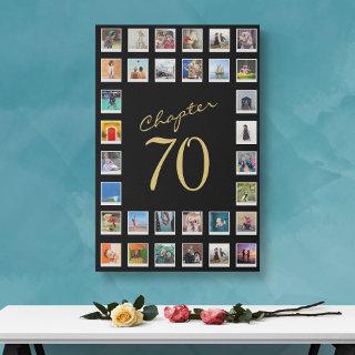 Photo Collage 70th Birthday Chapter 70 Large  Faux Canvas Print