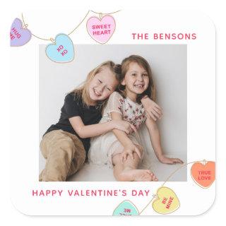 Photo Heart Candy Valentine's Day Square Sticker