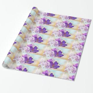 Photo of a Pretty Purple Spring Crocus Patterned