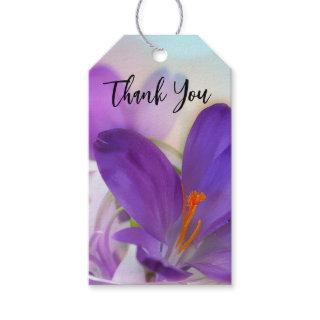 Photo of a Pretty Purple Spring Crocus Thank You Gift Tags