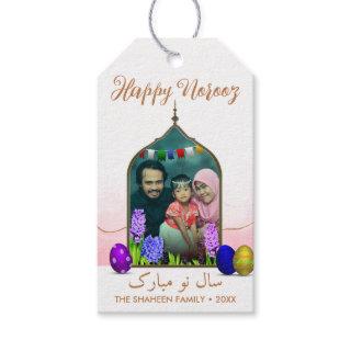 Photo Pastel Happy Norooz Pink Flower Colorful Egg Gift Tags