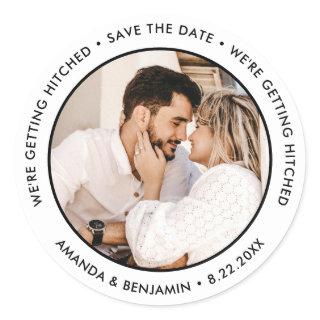 Photo Wedding Save The Date Classic Round Sticker