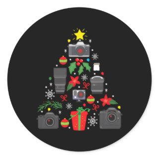 Photographer Camera Ornat Tree Classic Round Sticker