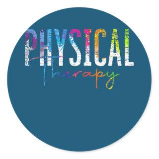 Physical Therapist PT Exercise Colorful Physical Classic Round Sticker