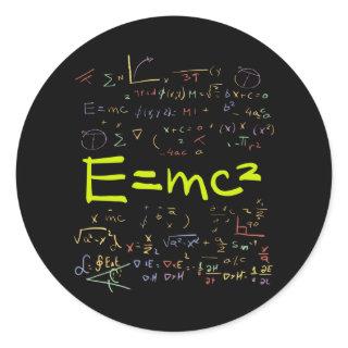 Physics and Math Formulas EMC2 Classic Round Sticker