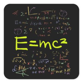 Physics and Math Formulas EMC2 Square Sticker