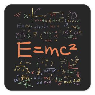 Physics and Math Formulas EMC2 Square Sticker