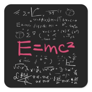 Physics and Math Formulas EMC2 Square Sticker