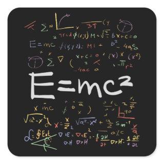 Physics and Math Formulas EMC2 Square Sticker