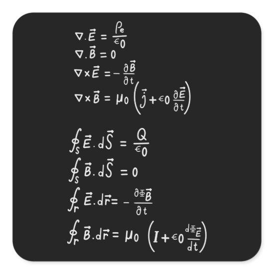 Physics Formula Square Sticker