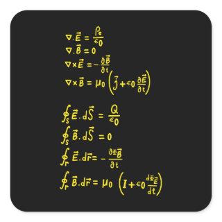 Physics Formula Square Sticker Invitation