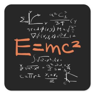 Physics Math Formula Teacher Student EMC2 Square Sticker