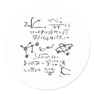 Physics Math Formula Teacher Student Molecules Classic Round Sticker