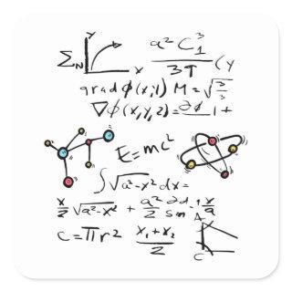 Physics Math Formula Teacher Student Molecules Squ Square Sticker