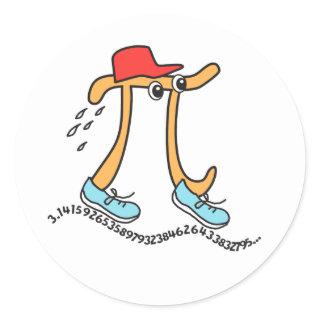 Pi Day - Long Running Pi - Funny Pi Guy Stickers