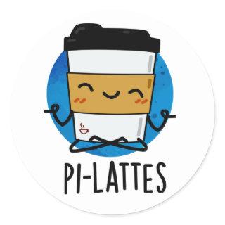 Pi-lattes Funny Latte Pilates Pun  Classic Round Sticker