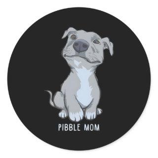 Pibble Mom Pittie Love Pitbull Classic Round Sticker