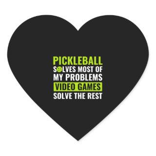 Pickleball and Video Games Pickleball Quote Funny Heart Sticker
