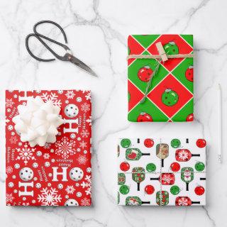 Pickleball Christmas Red Green Ornaments Snowballs  Sheets